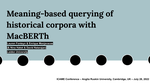 Software demonstration: meaning-based querying of historical corpora with MacBERTh
